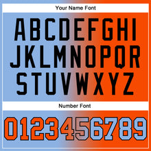 Load image into Gallery viewer, Custom Stitched Light Blue Orange-Black Gradient Fashion Sports Pullover Sweatshirt Hoodie