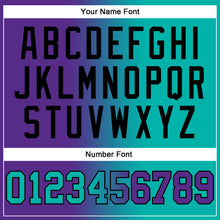 Load image into Gallery viewer, Custom Stitched Purple Aqua-Black Gradient Fashion Sports Pullover Sweatshirt Hoodie