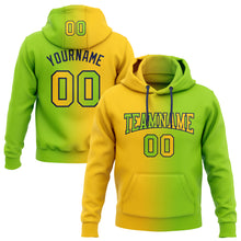 Load image into Gallery viewer, Custom Stitched Neon Green Yellow-Navy Gradient Fashion Sports Pullover Sweatshirt Hoodie
