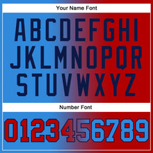 Load image into Gallery viewer, Custom Stitched Powder Blue Red-Navy Gradient Fashion Sports Pullover Sweatshirt Hoodie