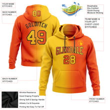 Load image into Gallery viewer, Custom Stitched Orange Yellow-Black Gradient Fashion Sports Pullover Sweatshirt Hoodie