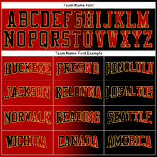 Load image into Gallery viewer, Custom Stitched Black Red-Old Gold Gradient Fashion Sports Pullover Sweatshirt Hoodie