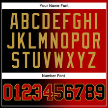 Load image into Gallery viewer, Custom Stitched Black Red-Old Gold Gradient Fashion Sports Pullover Sweatshirt Hoodie