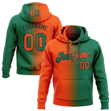 Load image into Gallery viewer, Custom Stitched Kelly Green Orange-Black Gradient Fashion Sports Pullover Sweatshirt Hoodie
