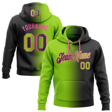 Load image into Gallery viewer, Custom Stitched Black Neon Green-Pink Gradient Fashion Sports Pullover Sweatshirt Hoodie