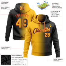Load image into Gallery viewer, Custom Stitched Black Gold-Orange Gradient Fashion Sports Pullover Sweatshirt Hoodie