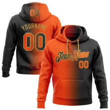 Load image into Gallery viewer, Custom Stitched Black Orange-Old Gold Gradient Fashion Sports Pullover Sweatshirt Hoodie
