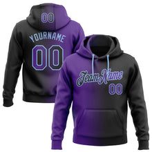 Load image into Gallery viewer, Custom Stitched Black Purple-Light Blue Gradient Fashion Sports Pullover Sweatshirt Hoodie