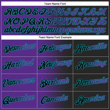 Load image into Gallery viewer, Custom Stitched Black Purple-Teal Gradient Fashion Sports Pullover Sweatshirt Hoodie