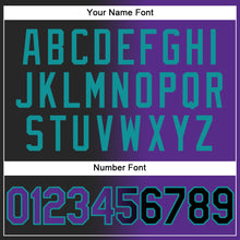 Load image into Gallery viewer, Custom Stitched Black Purple-Teal Gradient Fashion Sports Pullover Sweatshirt Hoodie