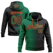 Load image into Gallery viewer, Custom Stitched Black Kelly Green-Orange Gradient Fashion Sports Pullover Sweatshirt Hoodie