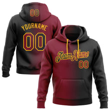 Load image into Gallery viewer, Custom Stitched Black Crimson-Gold Gradient Fashion Sports Pullover Sweatshirt Hoodie