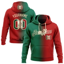 Load image into Gallery viewer, Custom Stitched Red Vintage Mexican Flag Kelly Green-City Cream Gradient Fashion Sports Pullover Sweatshirt Hoodie