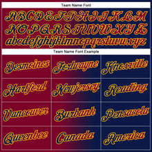 Load image into Gallery viewer, Custom Stitched Navy Maroon-Gold Gradient Fashion Sports Pullover Sweatshirt Hoodie