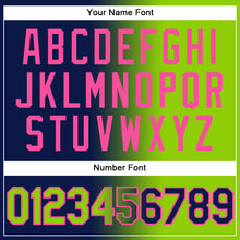 Load image into Gallery viewer, Custom Stitched Navy Neon Green-Pink Gradient Fashion Sports Pullover Sweatshirt Hoodie