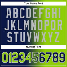 Load image into Gallery viewer, Custom Stitched Navy Neon Green-Gray Gradient Fashion Sports Pullover Sweatshirt Hoodie