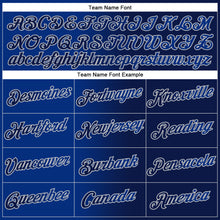 Load image into Gallery viewer, Custom Stitched Navy Royal-Gray Gradient Fashion Sports Pullover Sweatshirt Hoodie