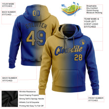 Load image into Gallery viewer, Custom Stitched Royal Old Gold-Black Gradient Fashion Sports Pullover Sweatshirt Hoodie