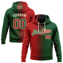 Load image into Gallery viewer, Custom Stitched Green Red-Cream Gradient Fashion Sports Pullover Sweatshirt Hoodie