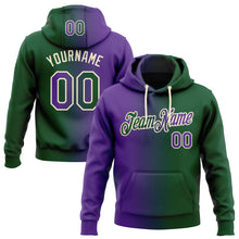 Load image into Gallery viewer, Custom Stitched Green Purple-Cream Gradient Fashion Sports Pullover Sweatshirt Hoodie