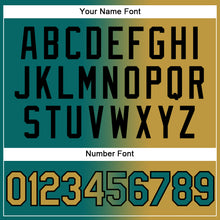 Load image into Gallery viewer, Custom Stitched Teal Old Gold-Black Gradient Fashion Sports Pullover Sweatshirt Hoodie