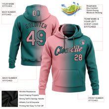 Load image into Gallery viewer, Custom Stitched Teal Medium Pink-Black Gradient Fashion Sports Pullover Sweatshirt Hoodie