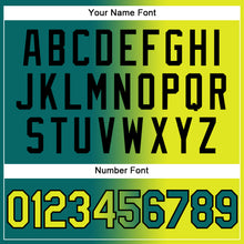 Load image into Gallery viewer, Custom Stitched Teal Neon Yellow-Black Gradient Fashion Sports Pullover Sweatshirt Hoodie