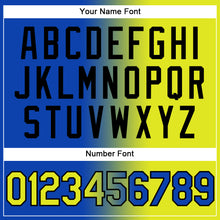 Load image into Gallery viewer, Custom Stitched Thunder Blue Neon Yellow-Black Gradient Fashion Sports Pullover Sweatshirt Hoodie