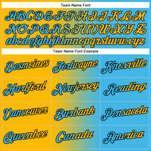 Load image into Gallery viewer, Custom Stitched Sky Blue Gold-Black Gradient Fashion Sports Pullover Sweatshirt Hoodie