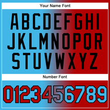 Load image into Gallery viewer, Custom Stitched Sky Blue Red-Black Gradient Fashion Sports Pullover Sweatshirt Hoodie