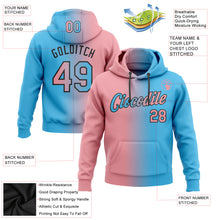 Load image into Gallery viewer, Custom Stitched Sky Blue Medium Pink-Black Gradient Fashion Sports Pullover Sweatshirt Hoodie