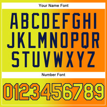 Load image into Gallery viewer, Custom Stitched Neon Yellow Bay Orange-Navy Gradient Fashion Sports Pullover Sweatshirt Hoodie