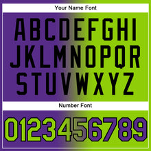 Load image into Gallery viewer, Custom Purple Neon Green-Black Authentic Gradient Fashion Baseball Jersey