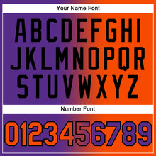 Load image into Gallery viewer, Custom Purple Orange-Black Authentic Gradient Fashion Baseball Jersey