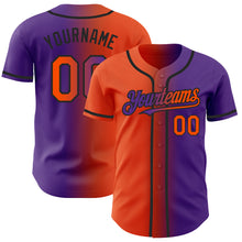 Load image into Gallery viewer, Custom Purple Orange-Black Authentic Gradient Fashion Baseball Jersey