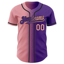 Load image into Gallery viewer, Custom Purple Medium Pink-Black Authentic Gradient Fashion Baseball Jersey