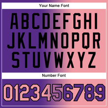 Load image into Gallery viewer, Custom Purple Medium Pink-Black Authentic Gradient Fashion Baseball Jersey