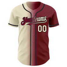 Load image into Gallery viewer, Custom Maroon Cream-Black Authentic Gradient Fashion Baseball Jersey