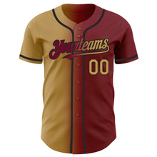 Load image into Gallery viewer, Custom Maroon Old Gold-Black Authentic Gradient Fashion Baseball Jersey