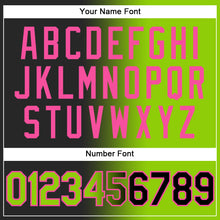Load image into Gallery viewer, Custom Black Neon Green-Pink Authentic Gradient Fashion Baseball Jersey