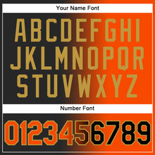 Load image into Gallery viewer, Custom Black Orange-Old Gold Authentic Gradient Fashion Baseball Jersey