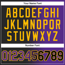 Load image into Gallery viewer, Custom Black Purple-Gold Authentic Gradient Fashion Baseball Jersey