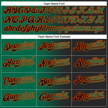Load image into Gallery viewer, Custom Black Kelly Green-Orange Authentic Gradient Fashion Baseball Jersey