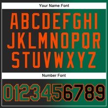 Load image into Gallery viewer, Custom Black Kelly Green-Orange Authentic Gradient Fashion Baseball Jersey