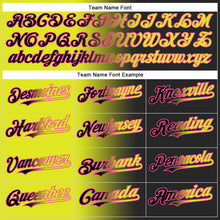 Load image into Gallery viewer, Custom Black Neon Yellow-Pink Authentic Gradient Fashion Baseball Jersey