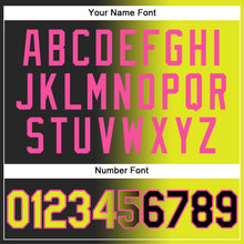 Load image into Gallery viewer, Custom Black Neon Yellow-Pink Authentic Gradient Fashion Baseball Jersey