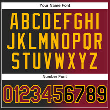 Load image into Gallery viewer, Custom Black Crimson-Gold Authentic Gradient Fashion Baseball Jersey