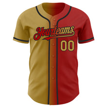 Load image into Gallery viewer, Custom Red Old Gold-Black Authentic Gradient Fashion Baseball Jersey