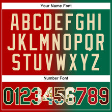 Load image into Gallery viewer, Custom Red Vintage Mexican Flag Kelly Green-City Cream Authentic Gradient Fashion Baseball Jersey