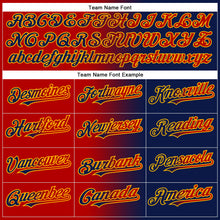 Load image into Gallery viewer, Custom Navy Red-Gold Authentic Gradient Fashion Baseball Jersey